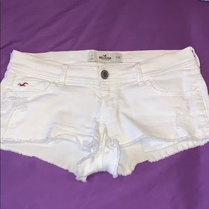 Hollister white jean shorts